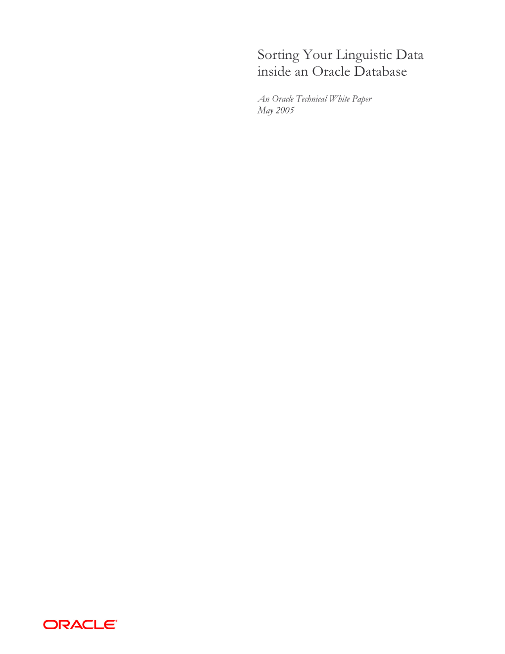 Sorting Your Linguistic Data Inside an Oracle Database