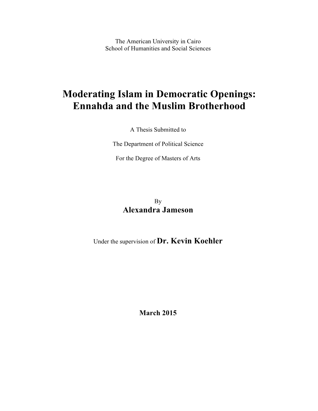 Ennahda and the Muslim Brotherhood