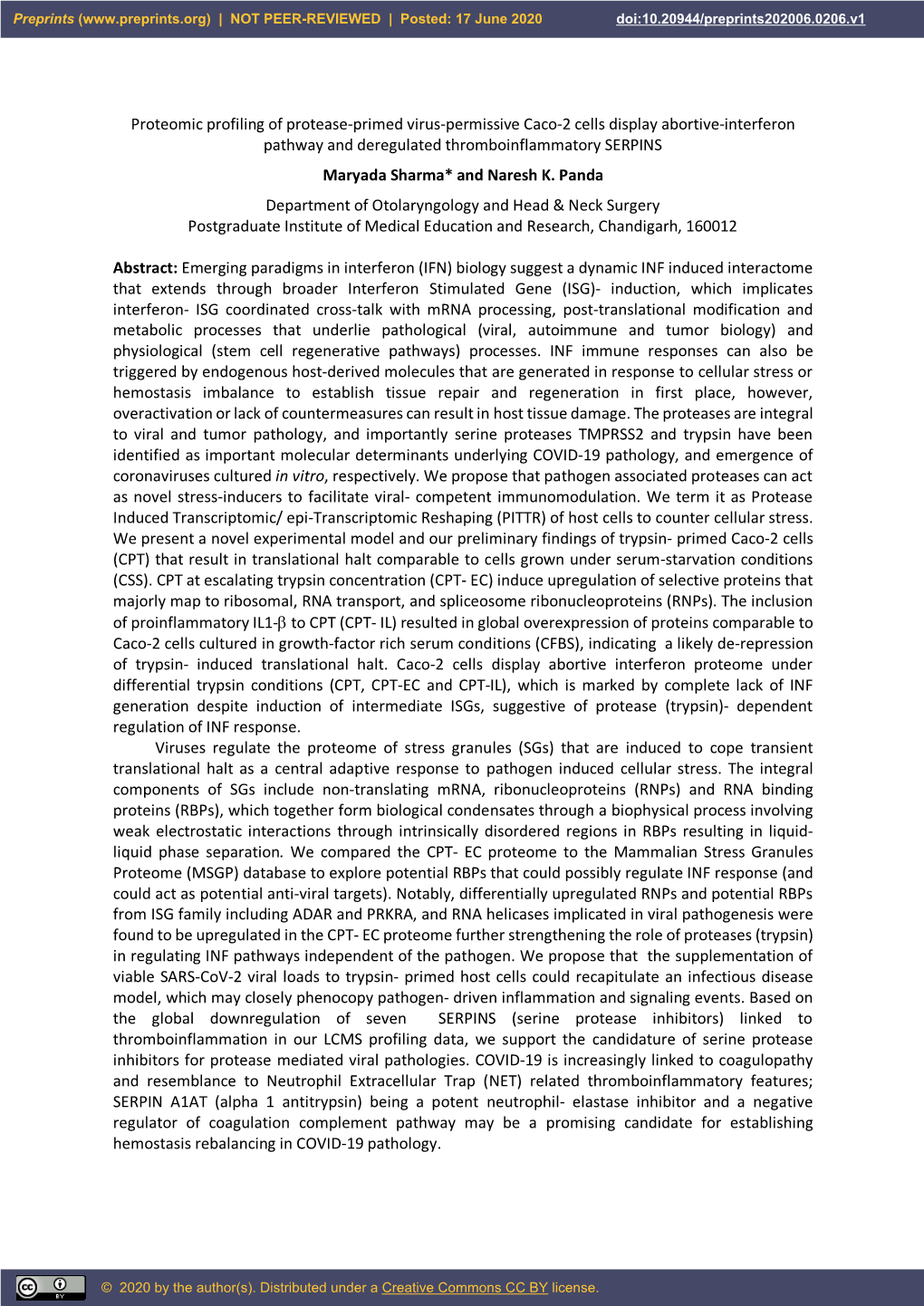 Proteomic Profiling of Protease-Primed Virus-Permissive