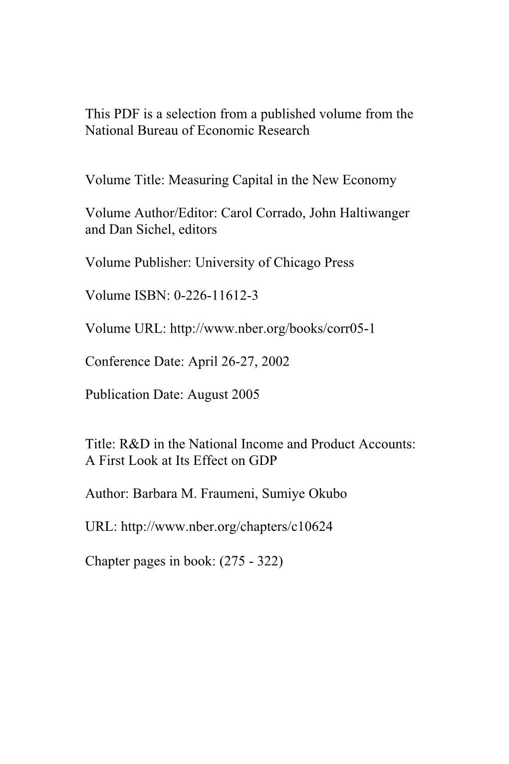 Measuring Capital in the New Economy