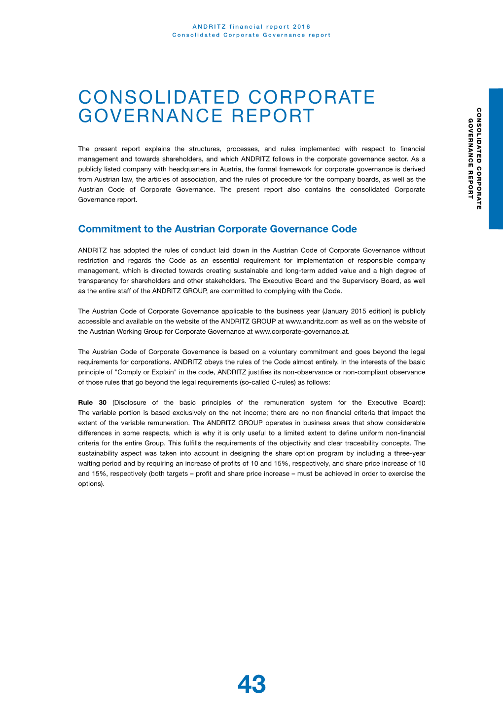 ANDRITZ Corporate Governance Report 2016