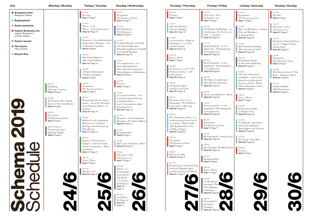 S Ch Em a 2019 S Chedule 2 4 /6 2 5 /6 2 6 /6 27/6 2 8