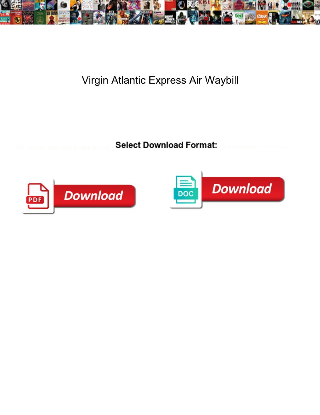 Virgin Atlantic Express Air Waybill Madre