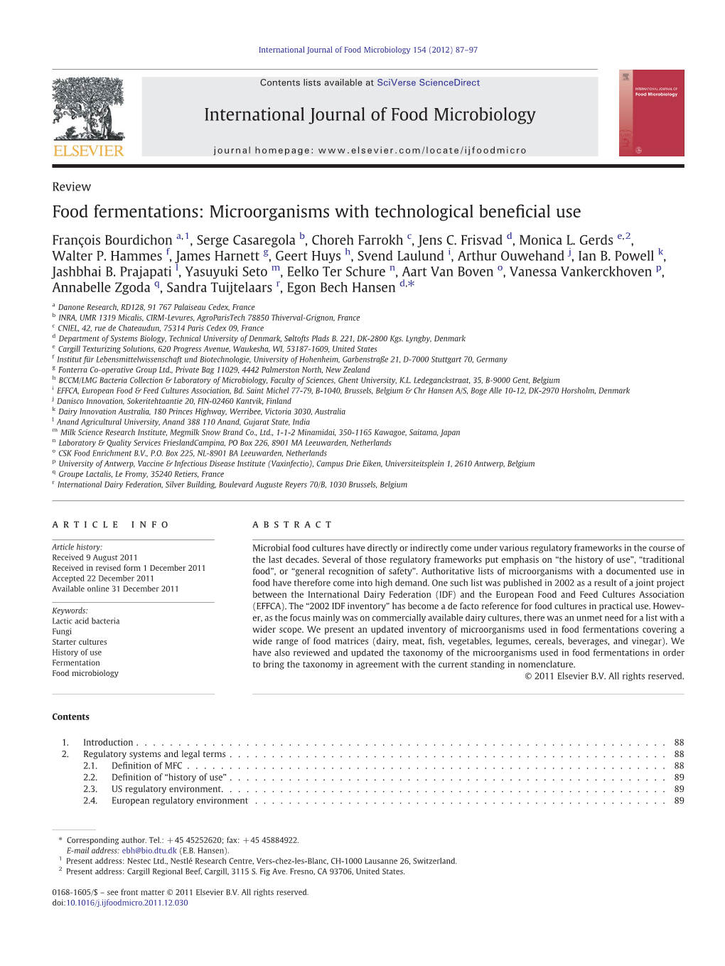 Food Fermentations: Microorganisms with Technological Beneficial