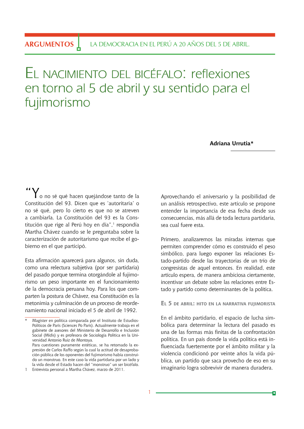 Reflexiones En Torno Al 5 De Abril Y Su Sentido Para El Fujimorismo