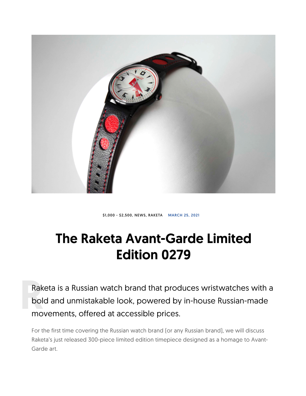The Raketa Avant-Garde Limited Edition 0279