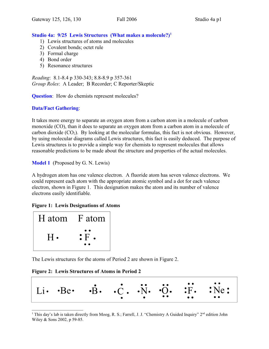 Week 2, Lab 1: 9/15: Atoms