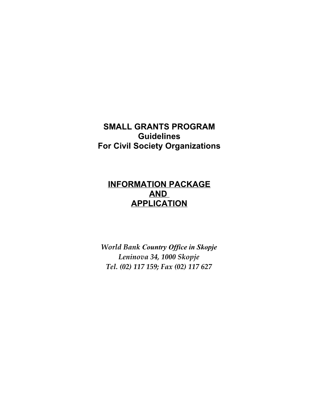 Small Grants Program