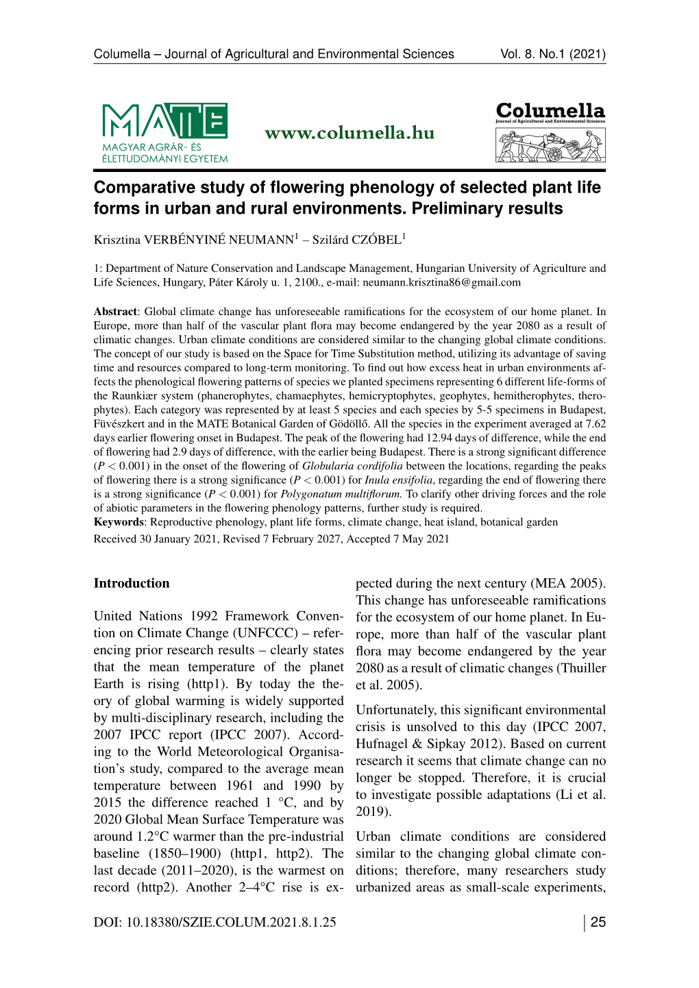 Comparative Study of Flowering Phenology of Selected Plant Life