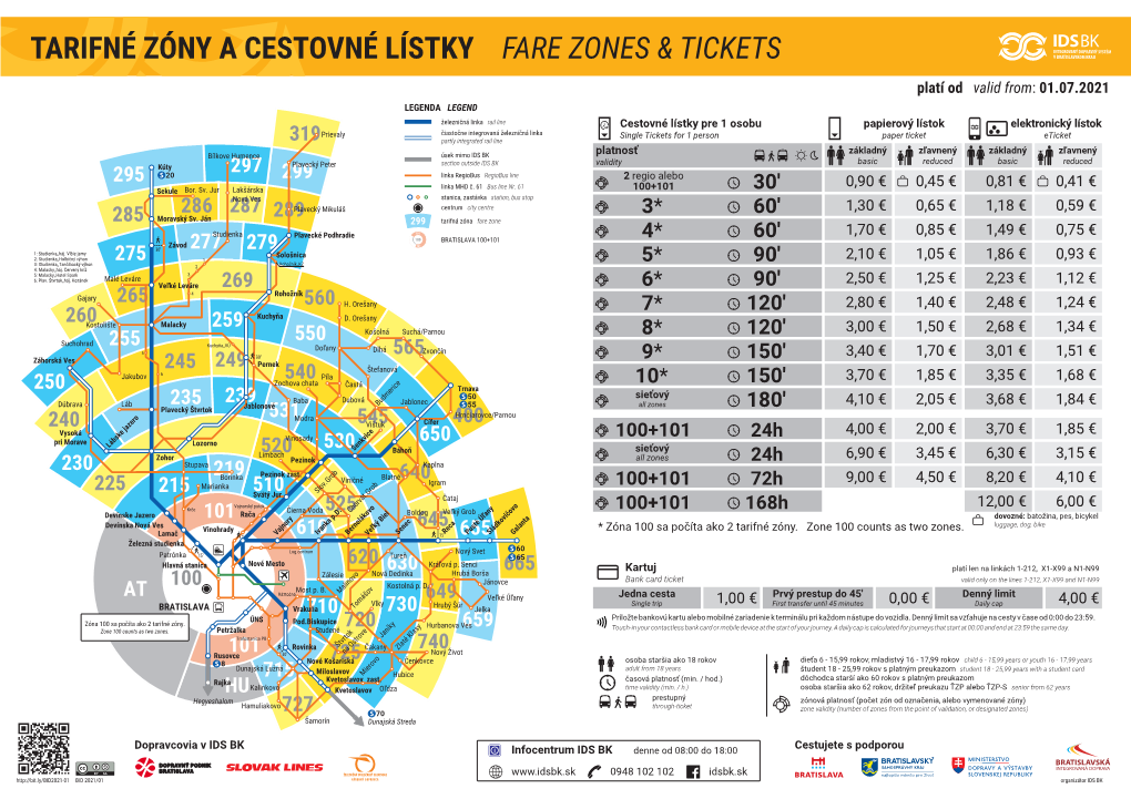 Tarifné Zóny a Cestovné Lístky Fare Zones & Tickets