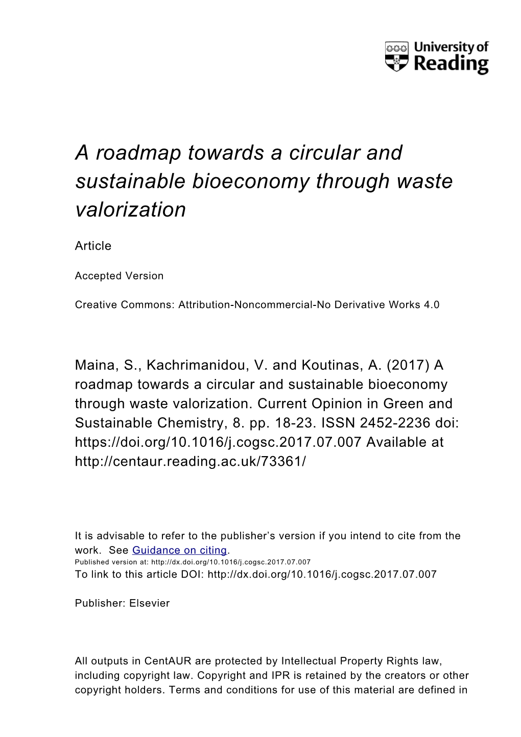 A Roadmap Towards a Circular and Sustainable Bioeconomy Through Waste Valorization