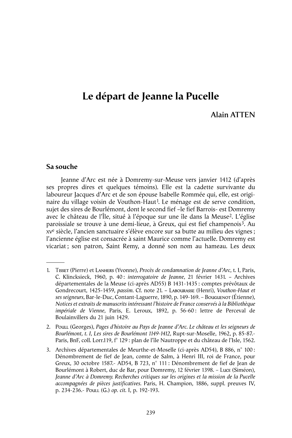 Le Départ De Jeanne La Pucelle