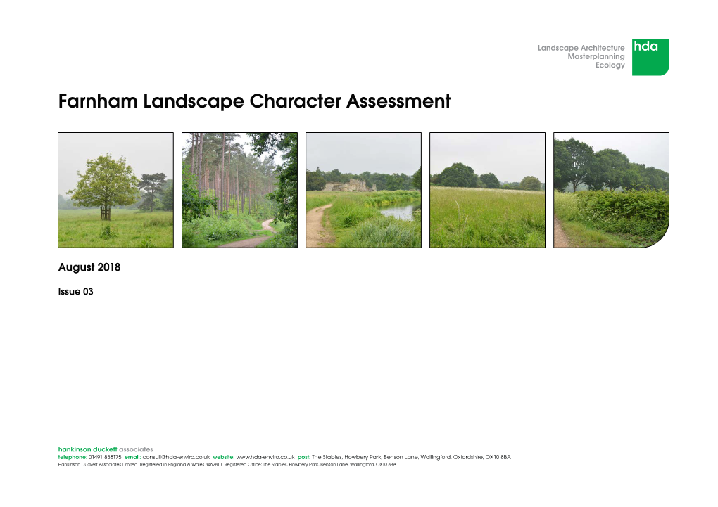 Landscape Character Area Assessment, 2018