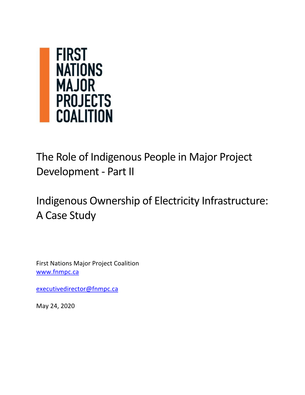 Part II Indigenous Ownership of Electricity Infrastructure
