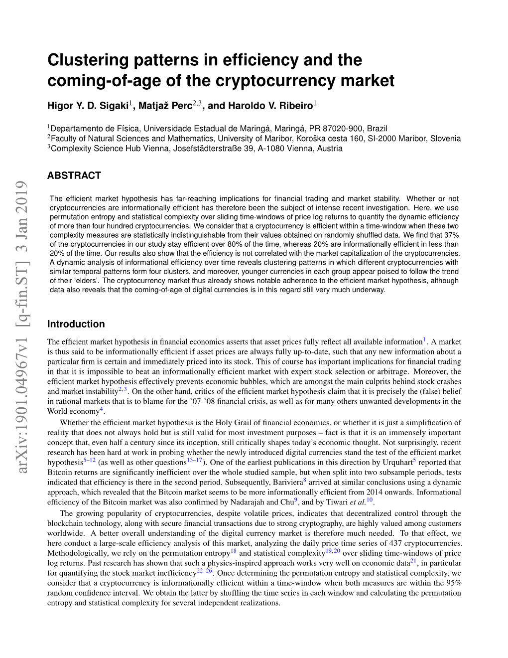 Clustering Patterns in Efficiency and the Coming-Of-Age of The