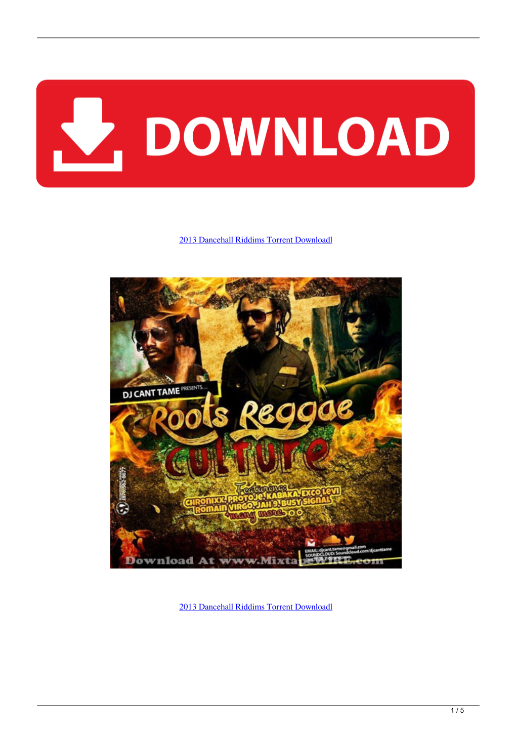 2013 Dancehall Riddims Torrent Downloadl