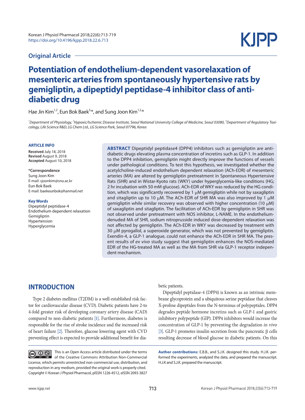 Potentiation of Endothelium-Dependent