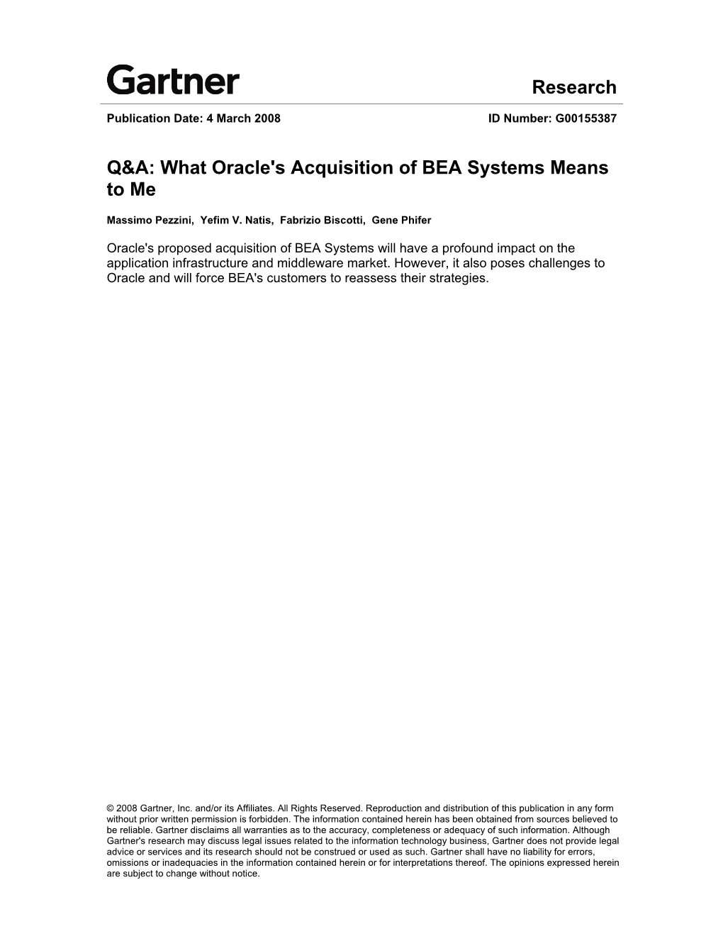 Q&A: What Oracle's Acquisition of BEA Systems Means to Me