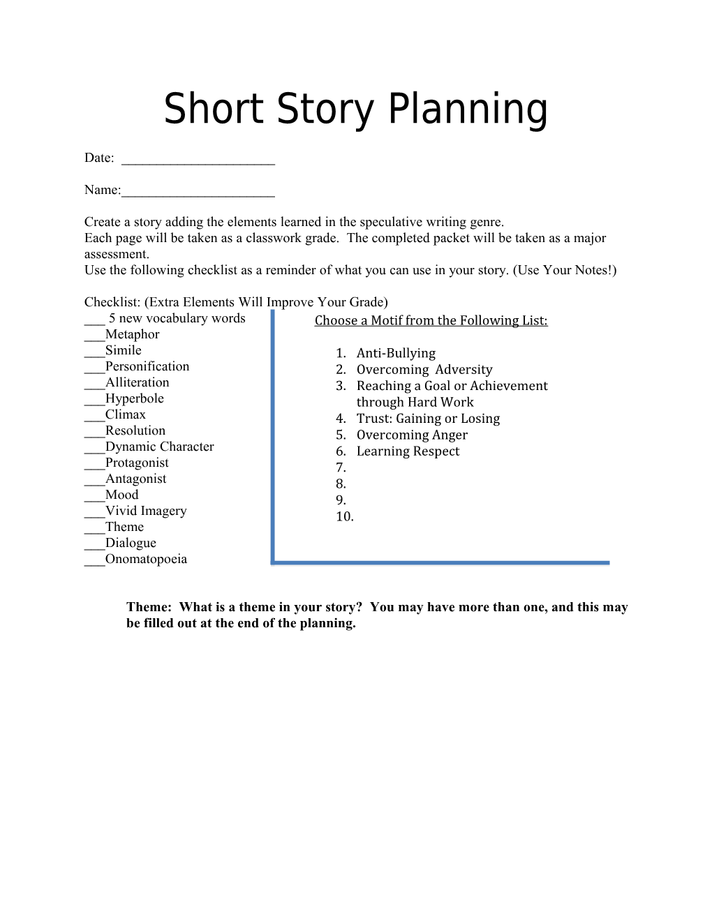 Create a Story Adding the Elements Learned in the Speculative Writing Genre