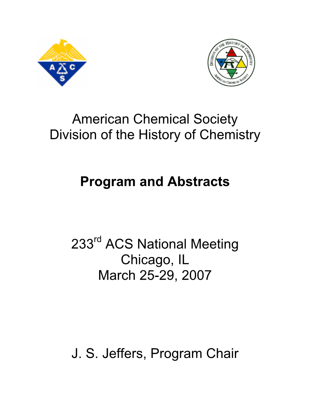 American Chemical Society Division of the History of Chemistry Program