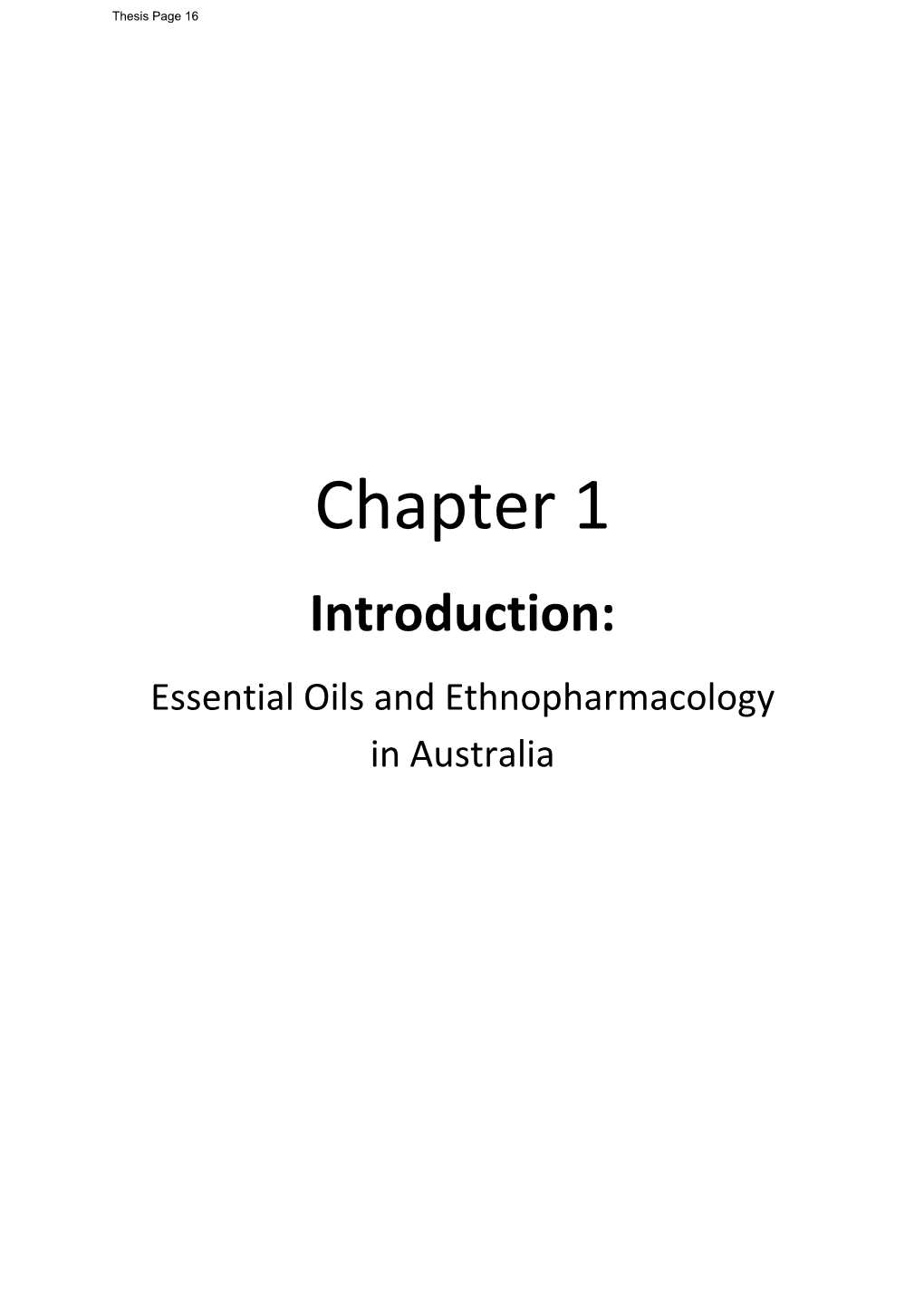 Chapter 1 Introduction: Essential Oils and Ethnopharmacology in Australia