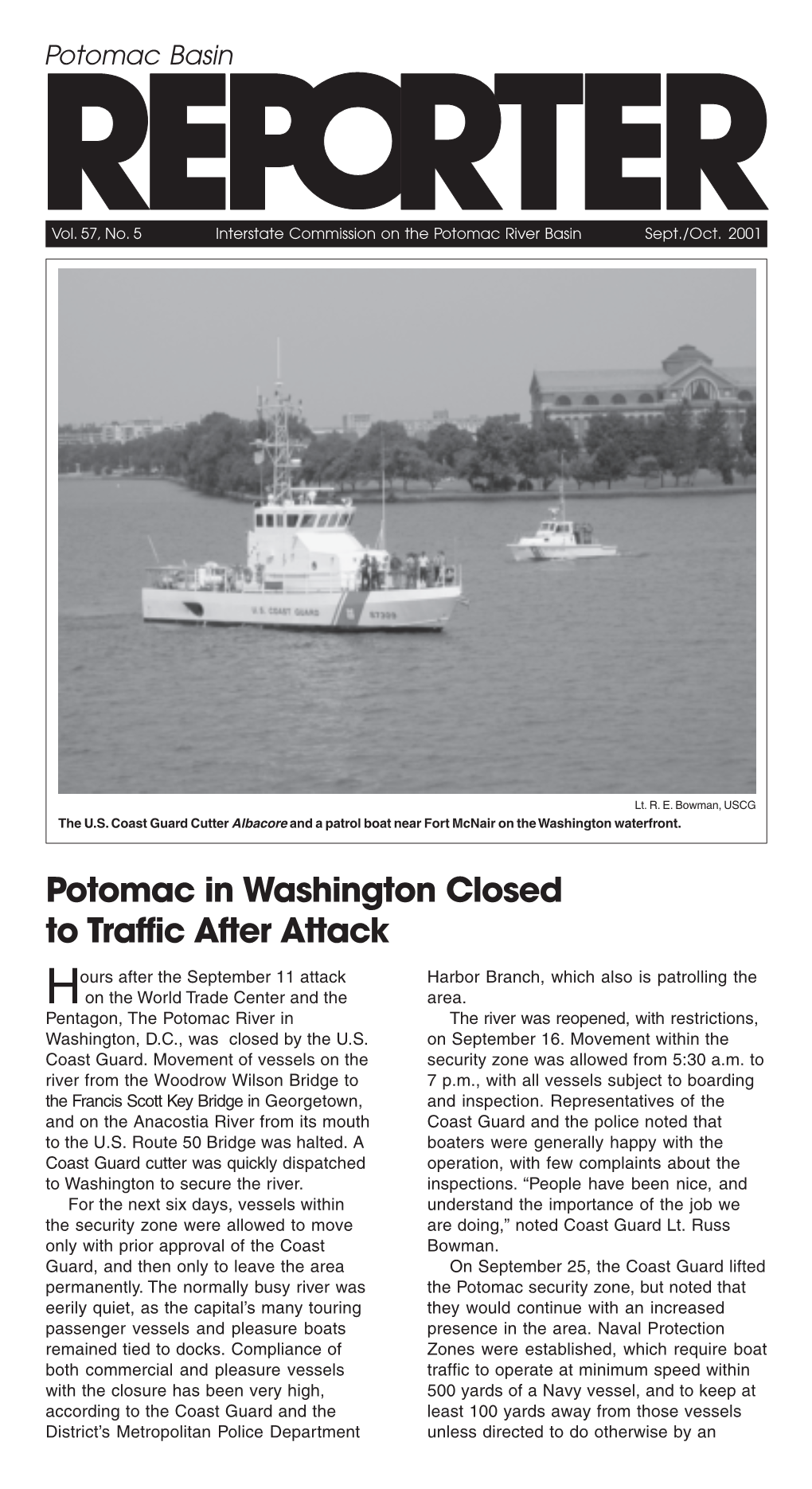 Potomac in Washington Closed to Traffic After Attack