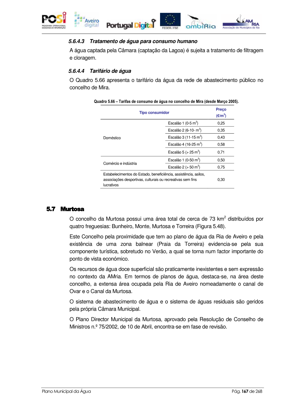 5.7 Murtosa O Concelho Da Murtosa Possui Uma Área Total De Cerca De 73 Km2 Distribuídos Por Quatro Freguesias: Bunheiro, Monte, Murtosa E Torreira (Figura 5.48)