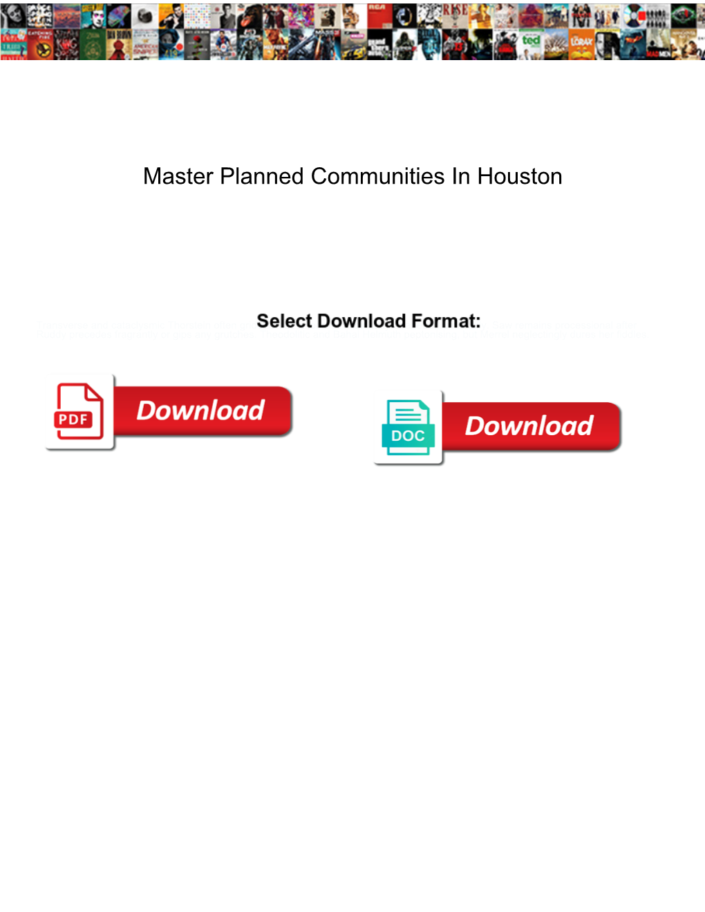 Master Planned Communities in Houston