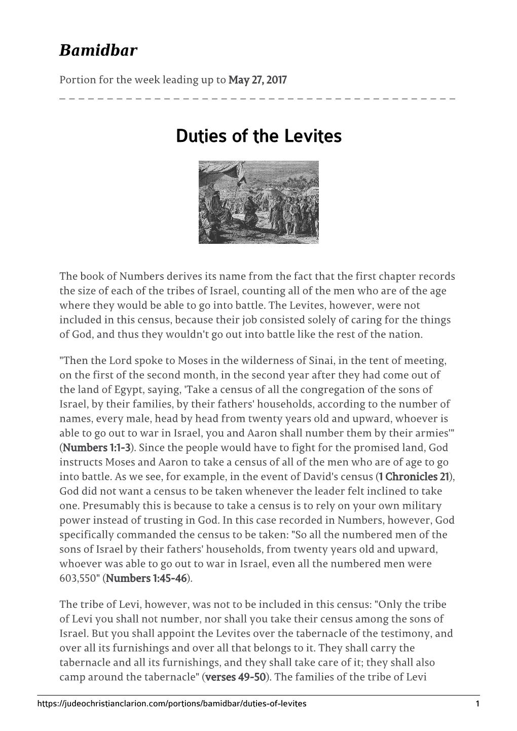 Duties of the Levites