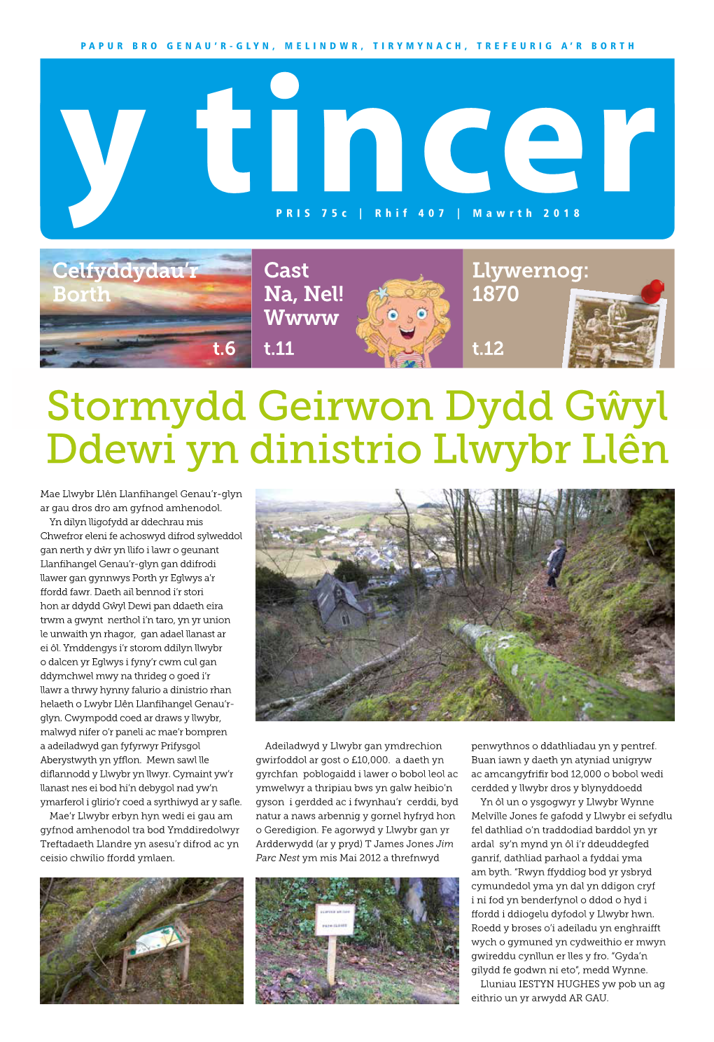 Stormydd Geirwon Dydd Gŵyl Ddewi Yn Dinistrio Llwybr Llên