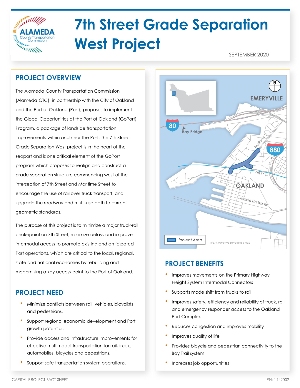 7Th Street Grade Separation West Project SEPTEMBER 2020