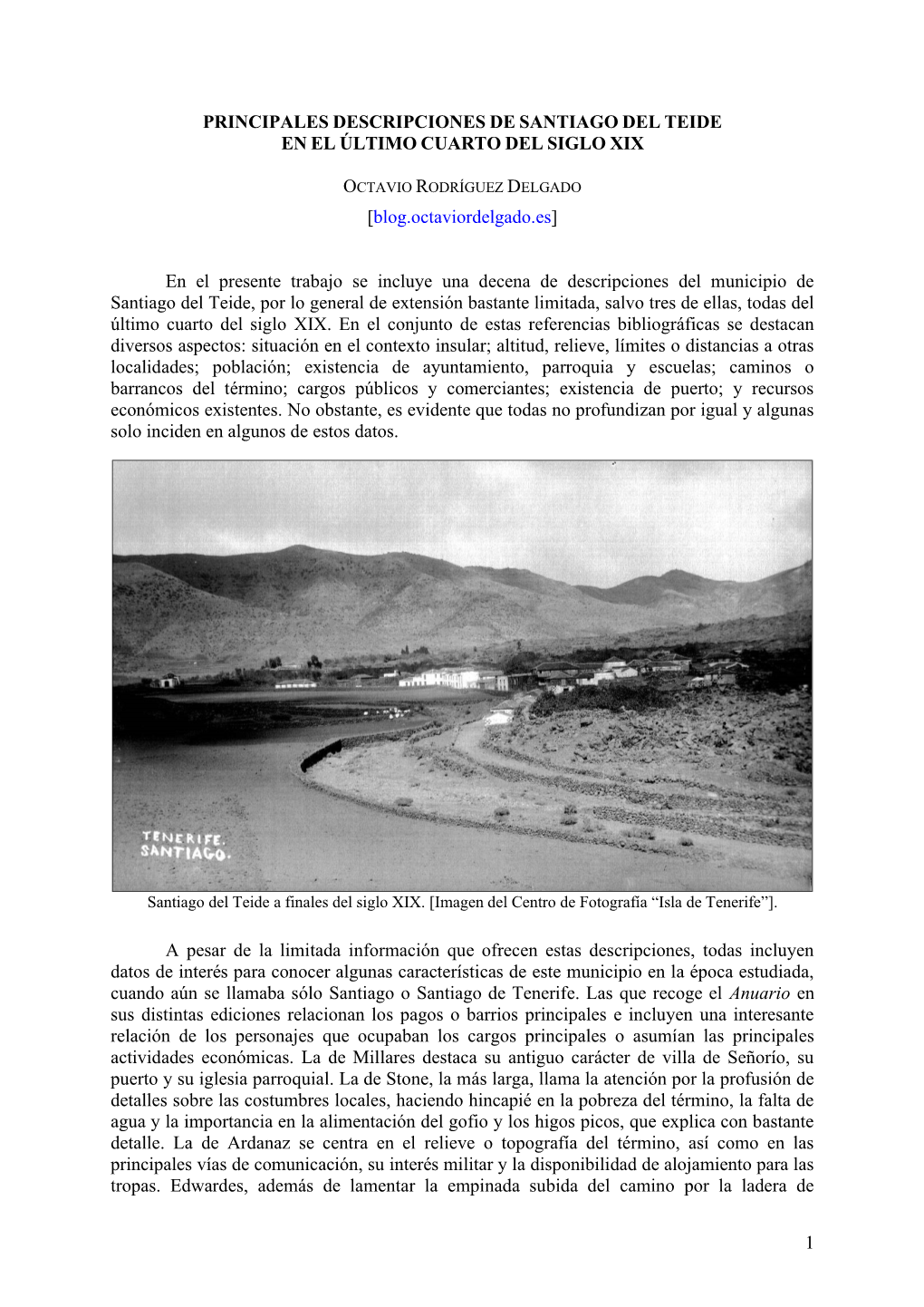 1 Principales Descripciones De Santiago Del Teide En El