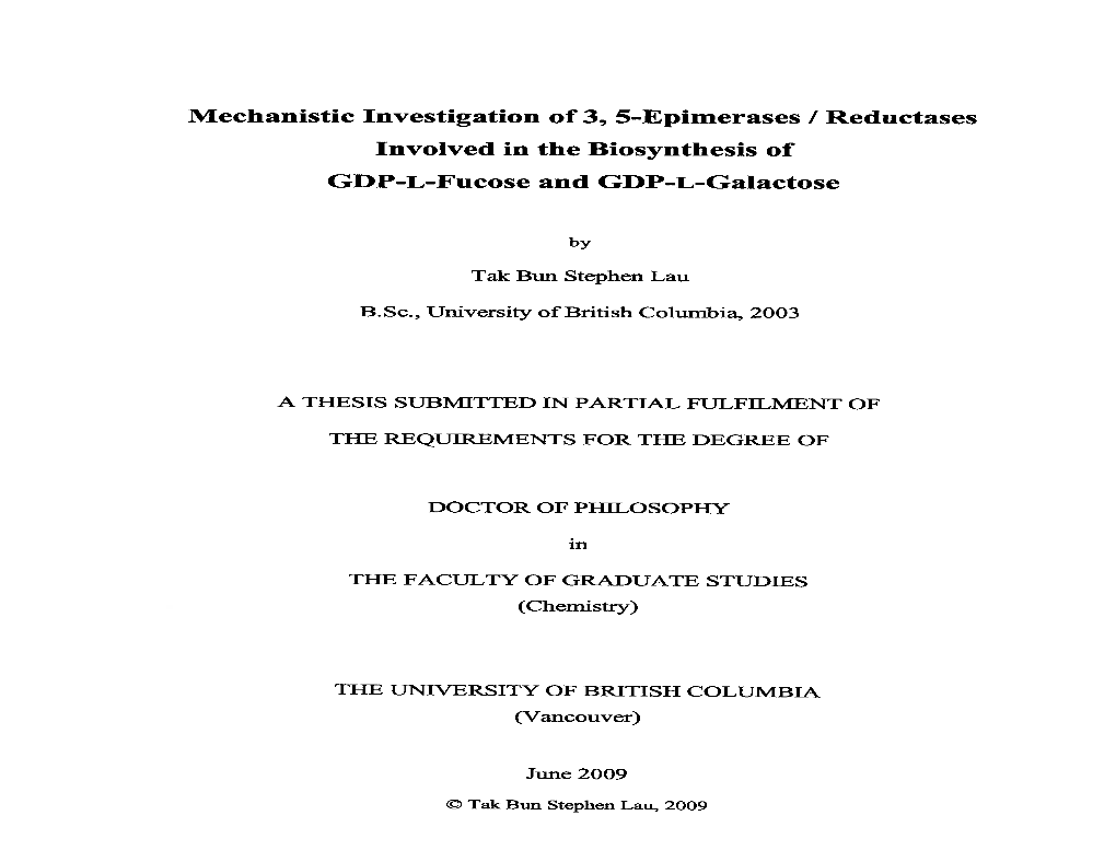 Mechanistic Investigation of 3, 5-Epimerases / Reductases