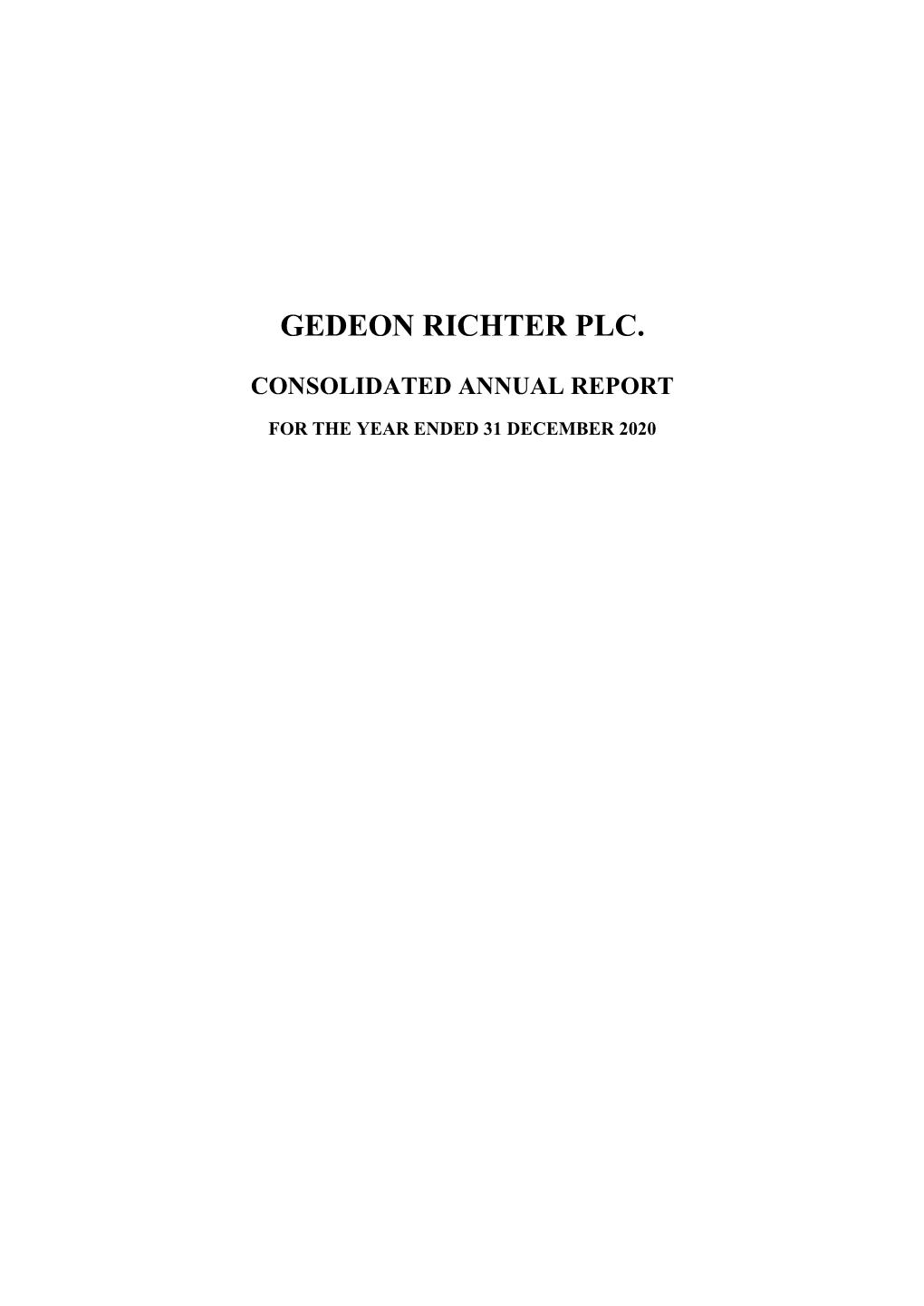 Gedeon Richter Annual Report 2020 2.00 MB3/25/2021Pdf