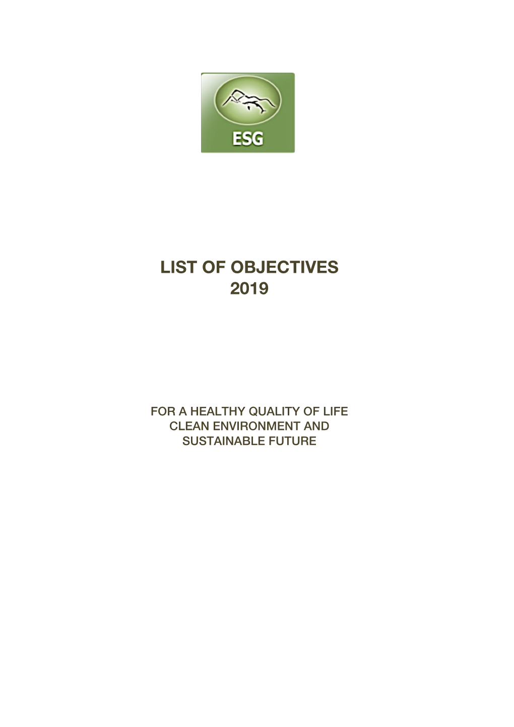 Objectives 2019