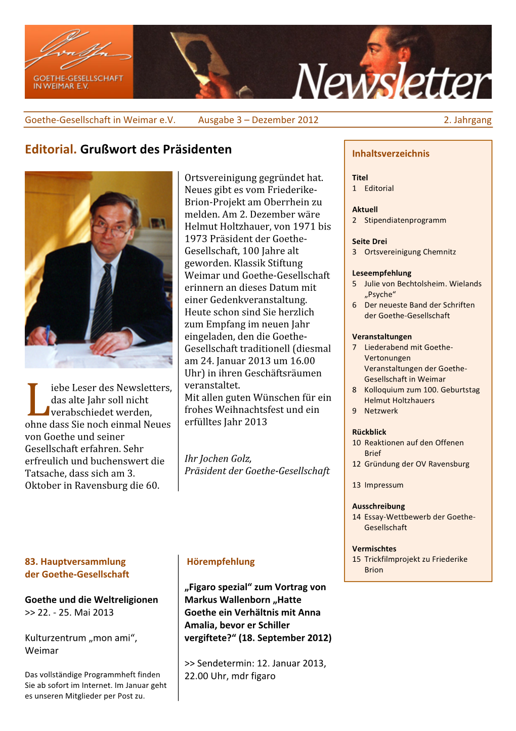 Newsletter Ausgabe 3/2012