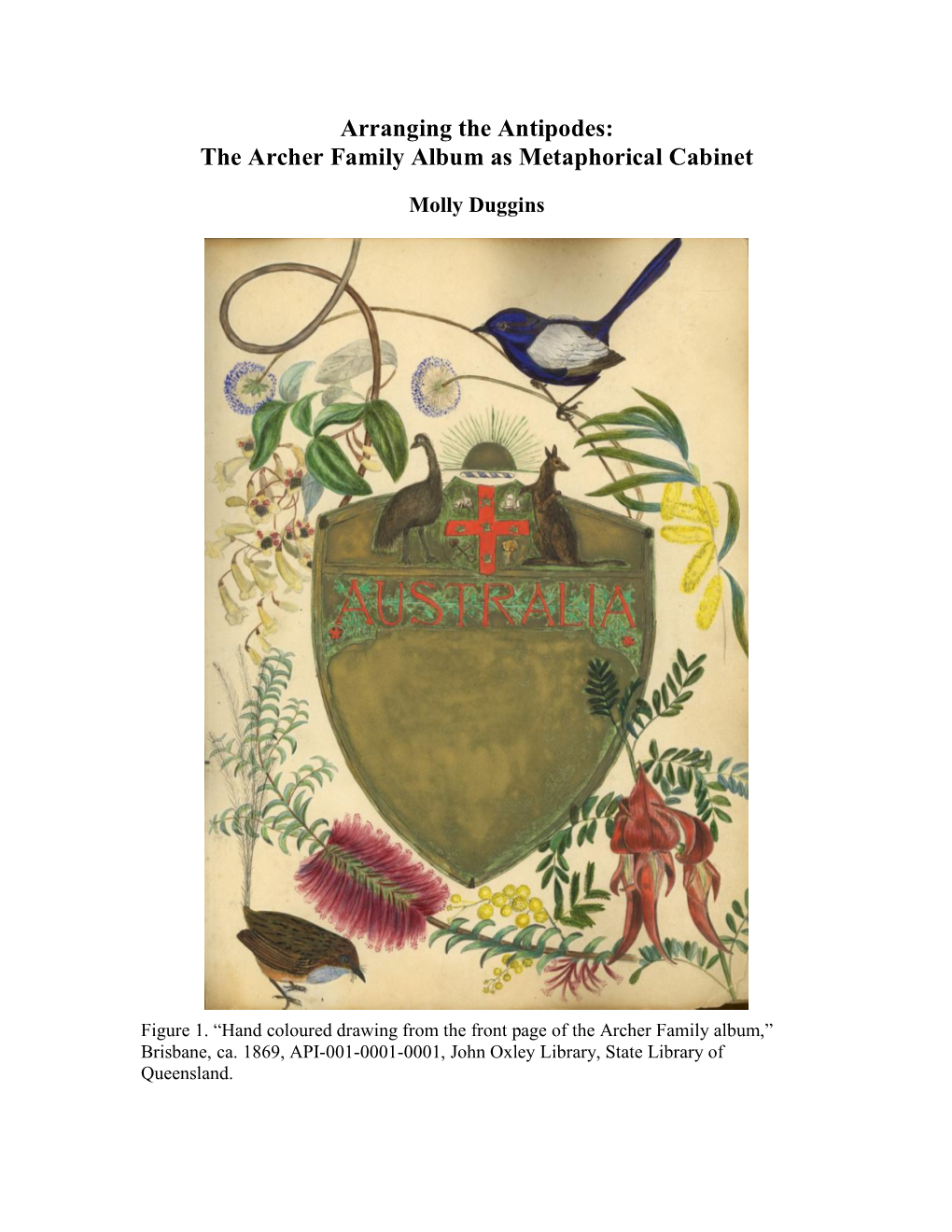 Arranging the Antipodes: the Archer Family Album As Metaphorical Cabinet