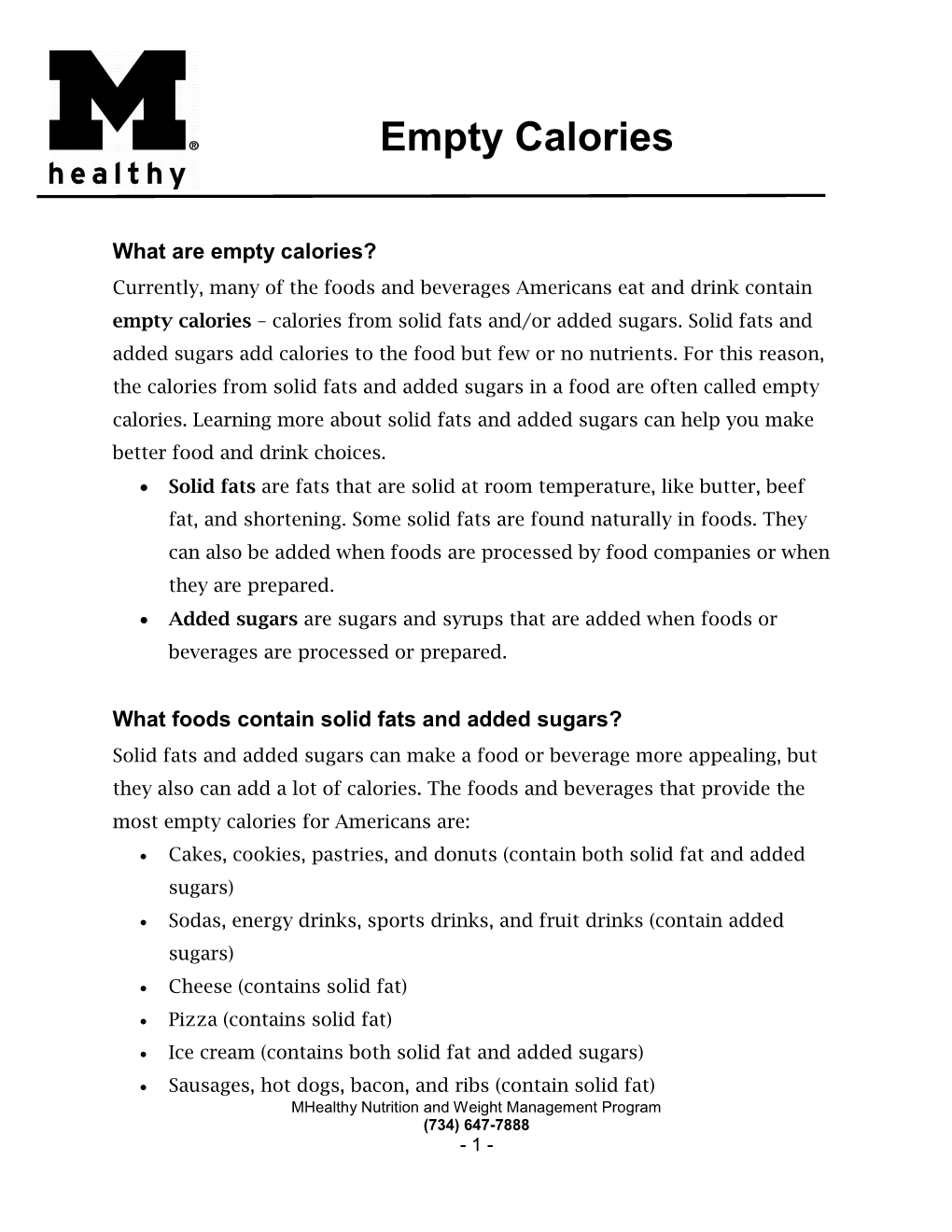 Empty Calories