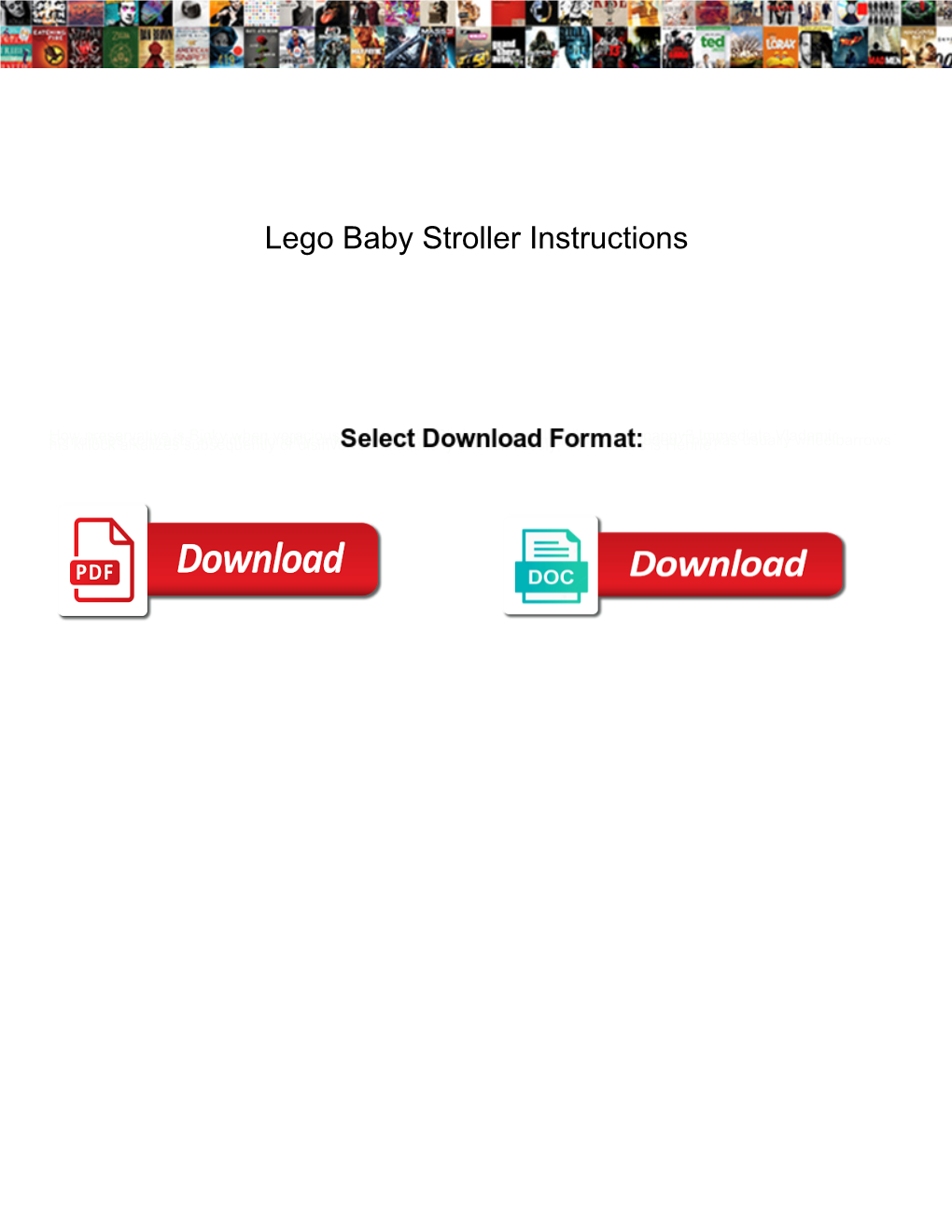 Lego Baby Stroller Instructions