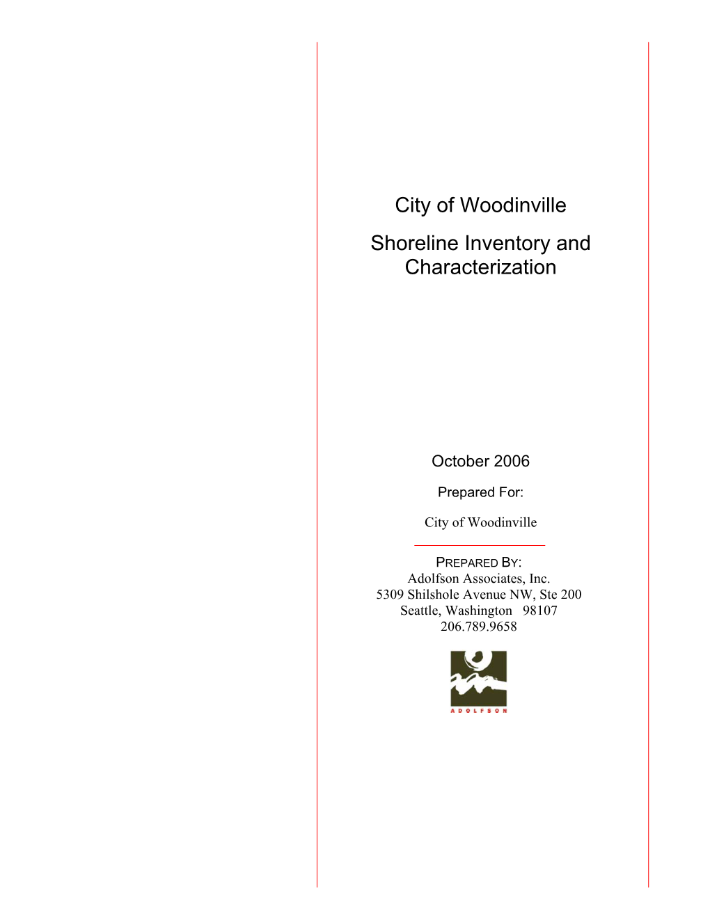 City of Woodinville Shoreline Inventory and Characterization