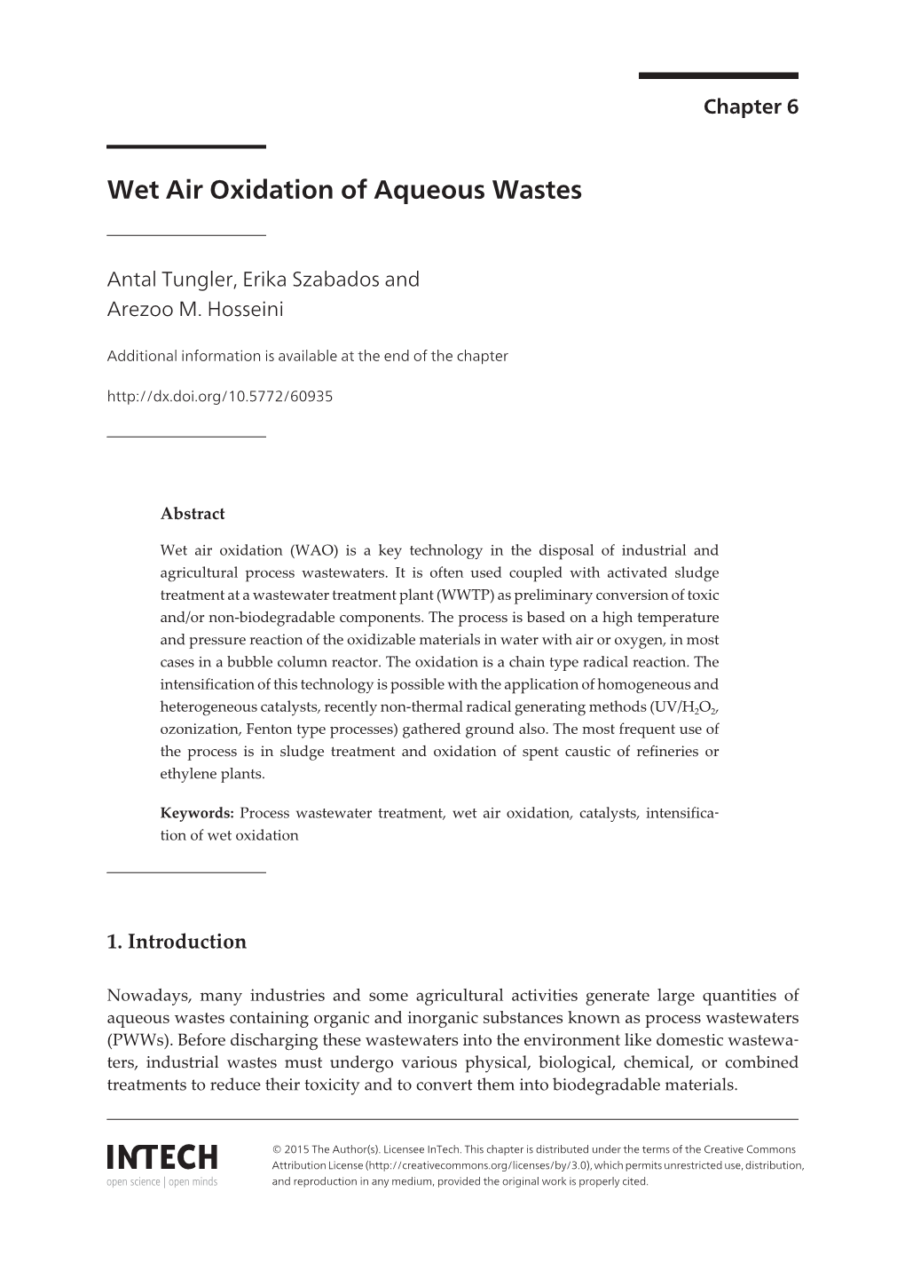 Wet Air Oxidation of Aqueous Wastes