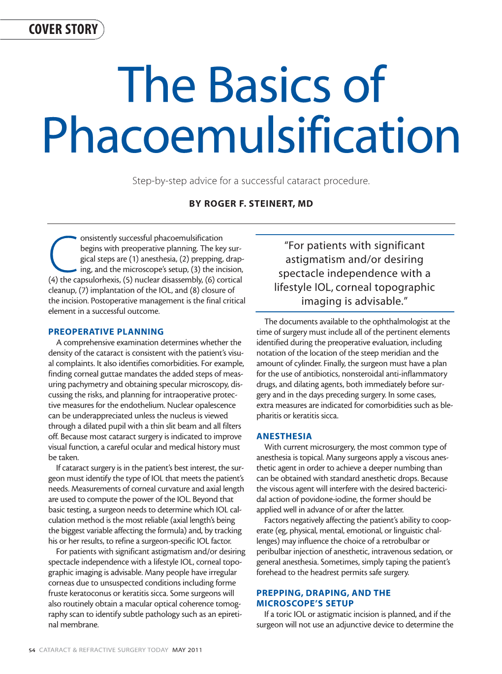 The Basics of Phacoemulsification