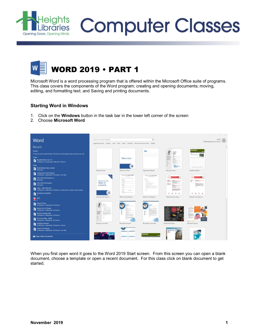 Word 2019 • Part 1