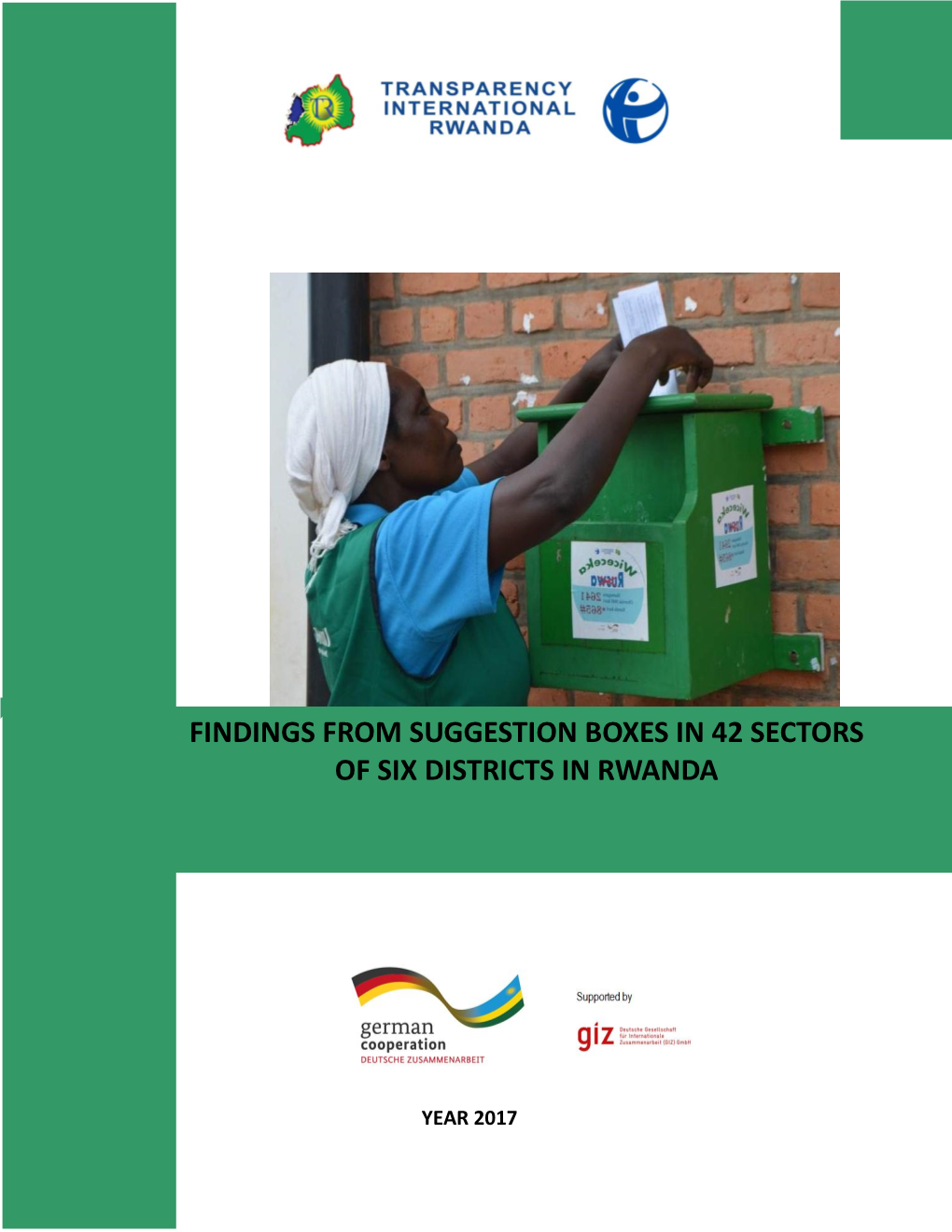Findings from Suggestion Boxes in 42 Sectors of Six Districts in Rwanda