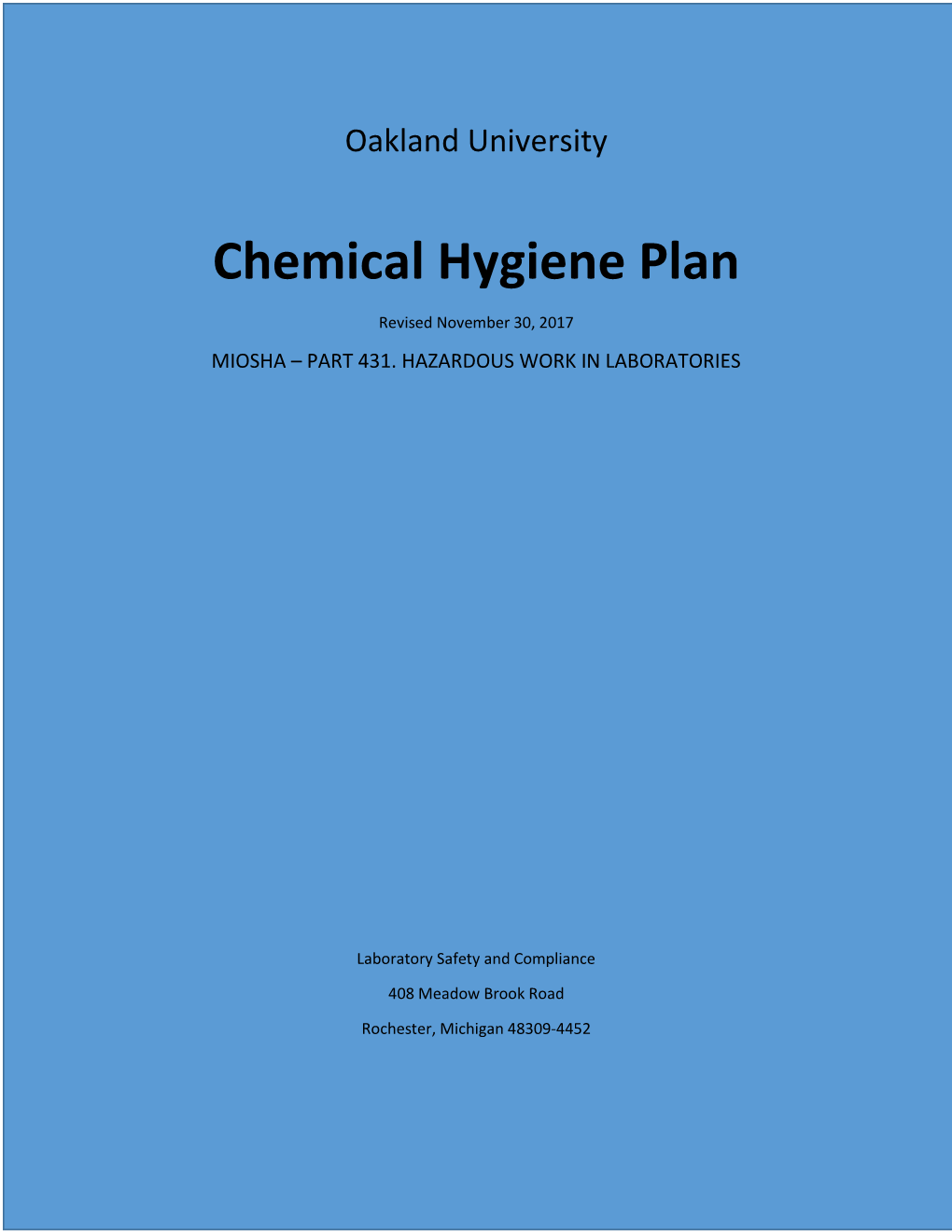 Chemical Hygiene Plan