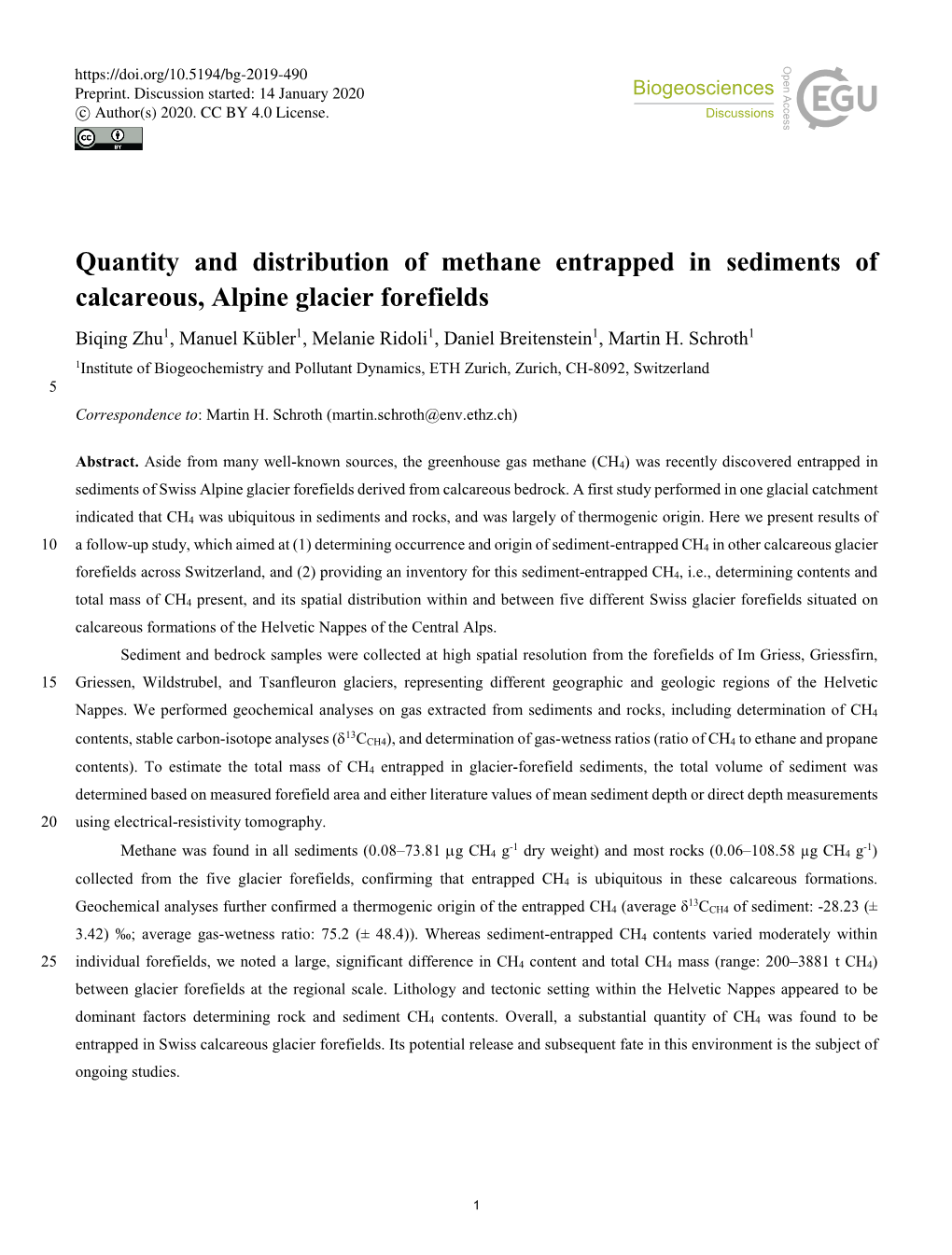 Quantity and Distribution of Methane Entrapped in Sediments Of