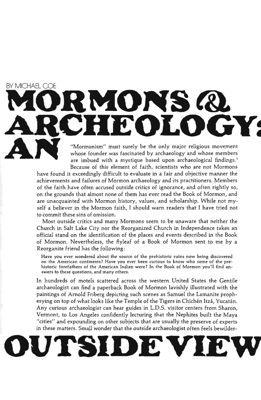 Mormons Archeology