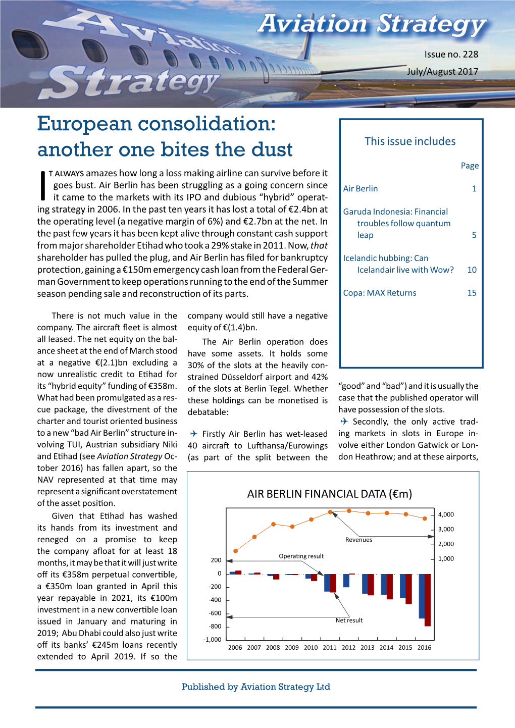 Aviation Strategy Issue #228, July/August 2017