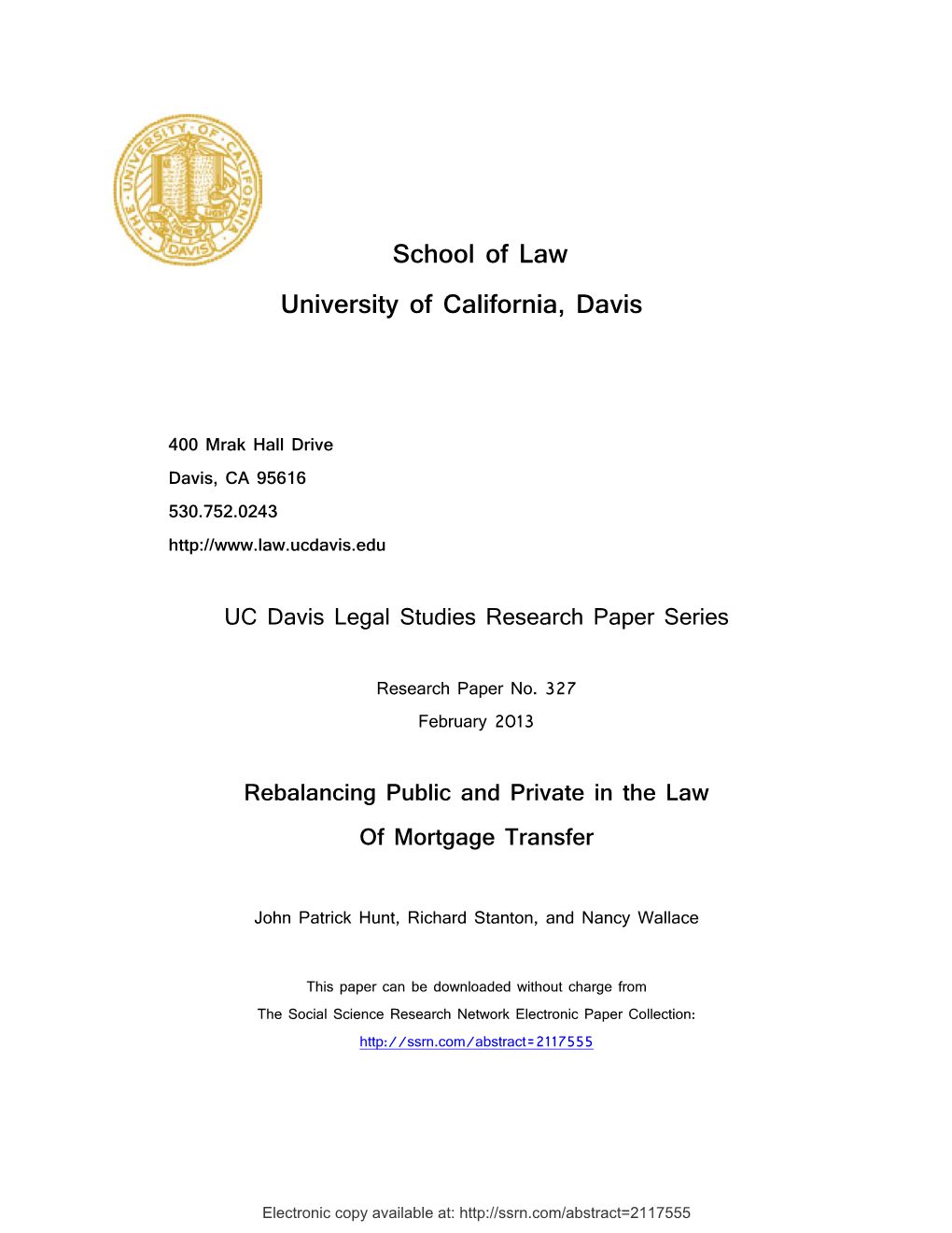 School of Law University of California, Davis