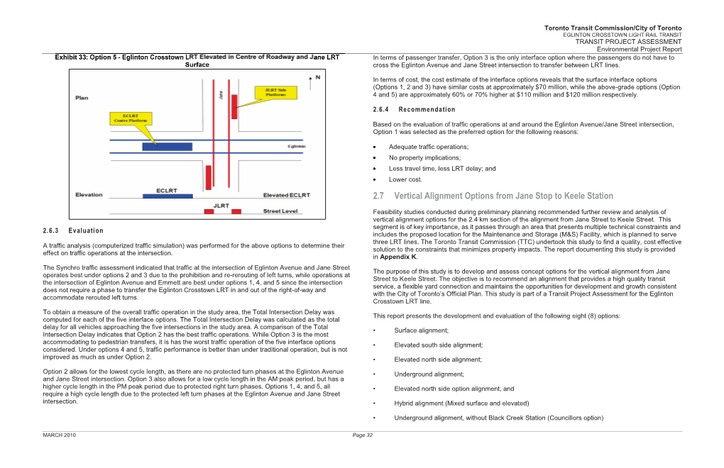 2.7 Vertical Alignment Options from Jane Stop to Keele Station